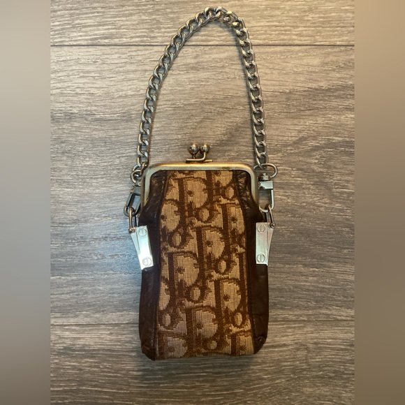 Authentic Christian Dior Vintage Coin Case/ Trotter Pen Case Rare Brown & Tan - Picture 8 of 14